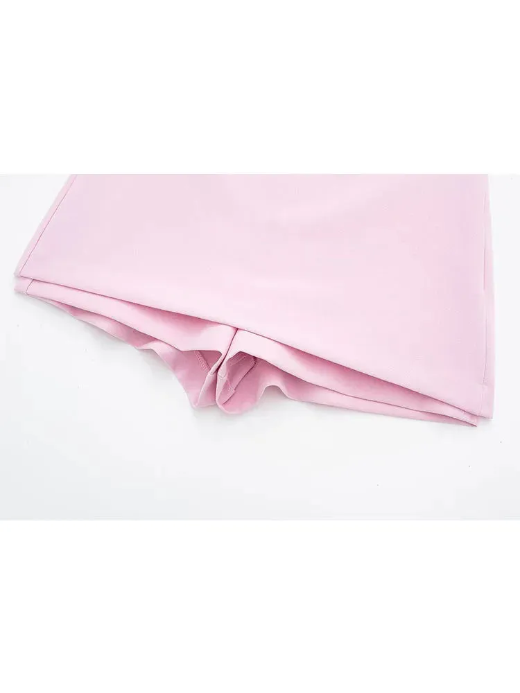 A&A Chic Spring Pink Halter Neck Skort Set