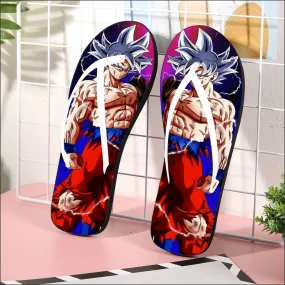 Awesome Ultra Instinct Silver Hair Goku DBZ Kids Flip Flops