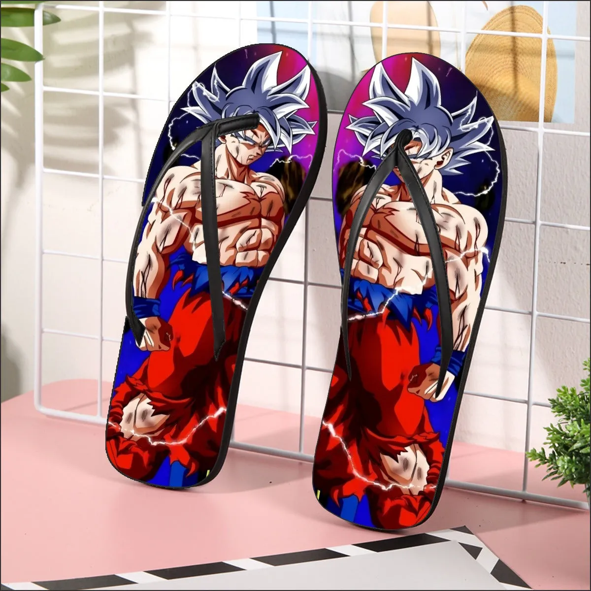 Awesome Ultra Instinct Silver Hair Goku DBZ Kids Flip Flops