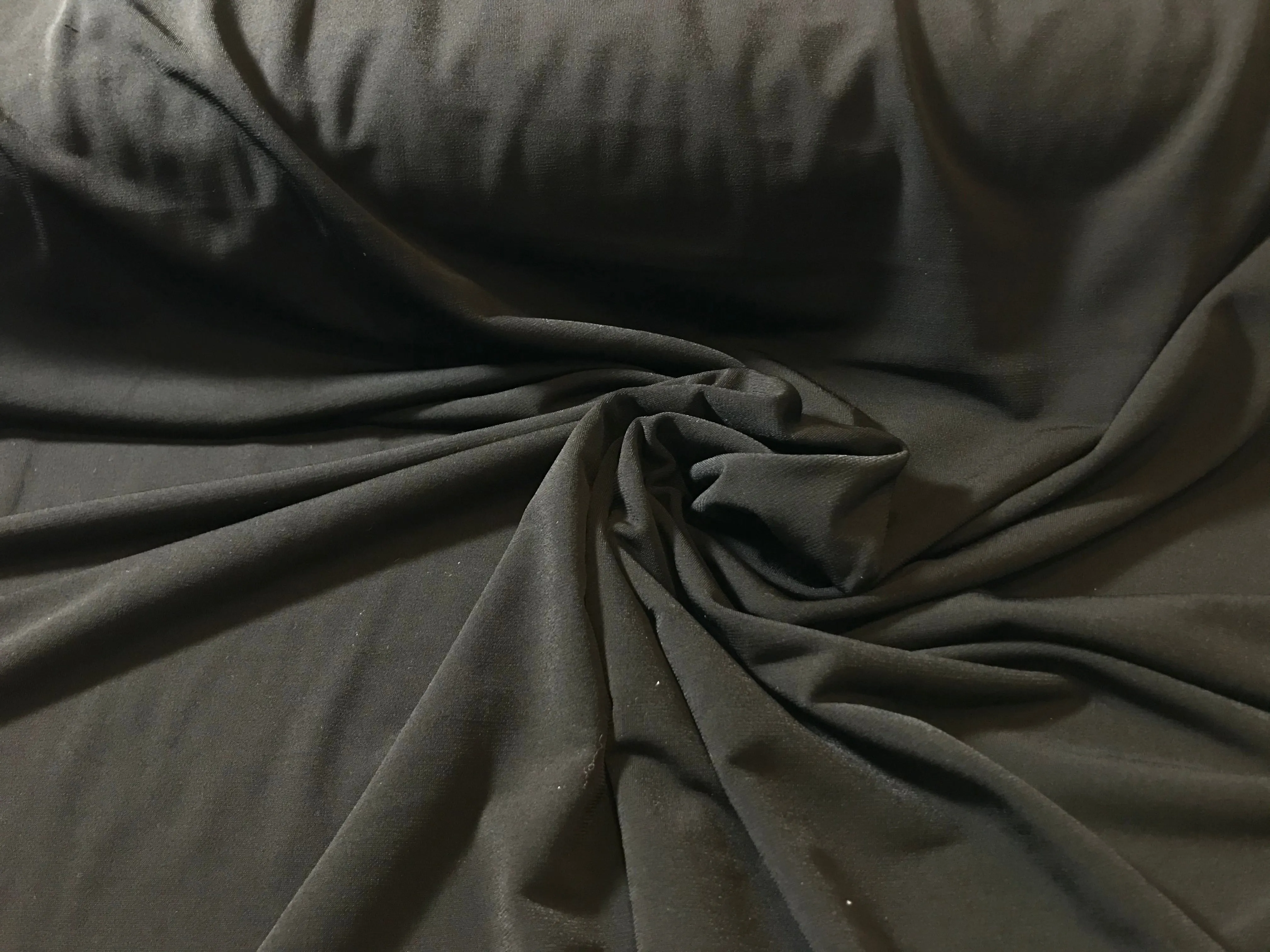 Black ITY 95% Polyester 5% Spandex Knit    1/4 Meter price