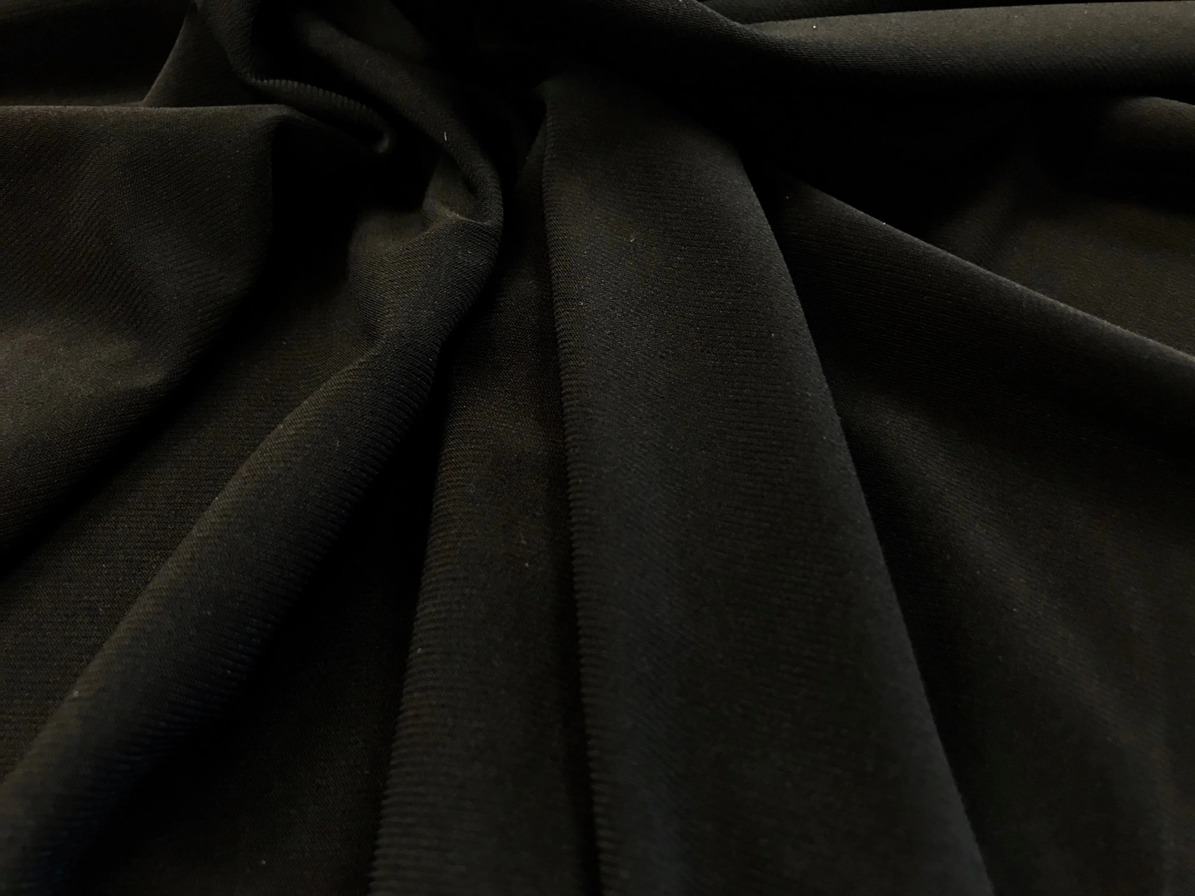 Black ITY 95% Polyester 5% Spandex Knit    1/4 Meter price