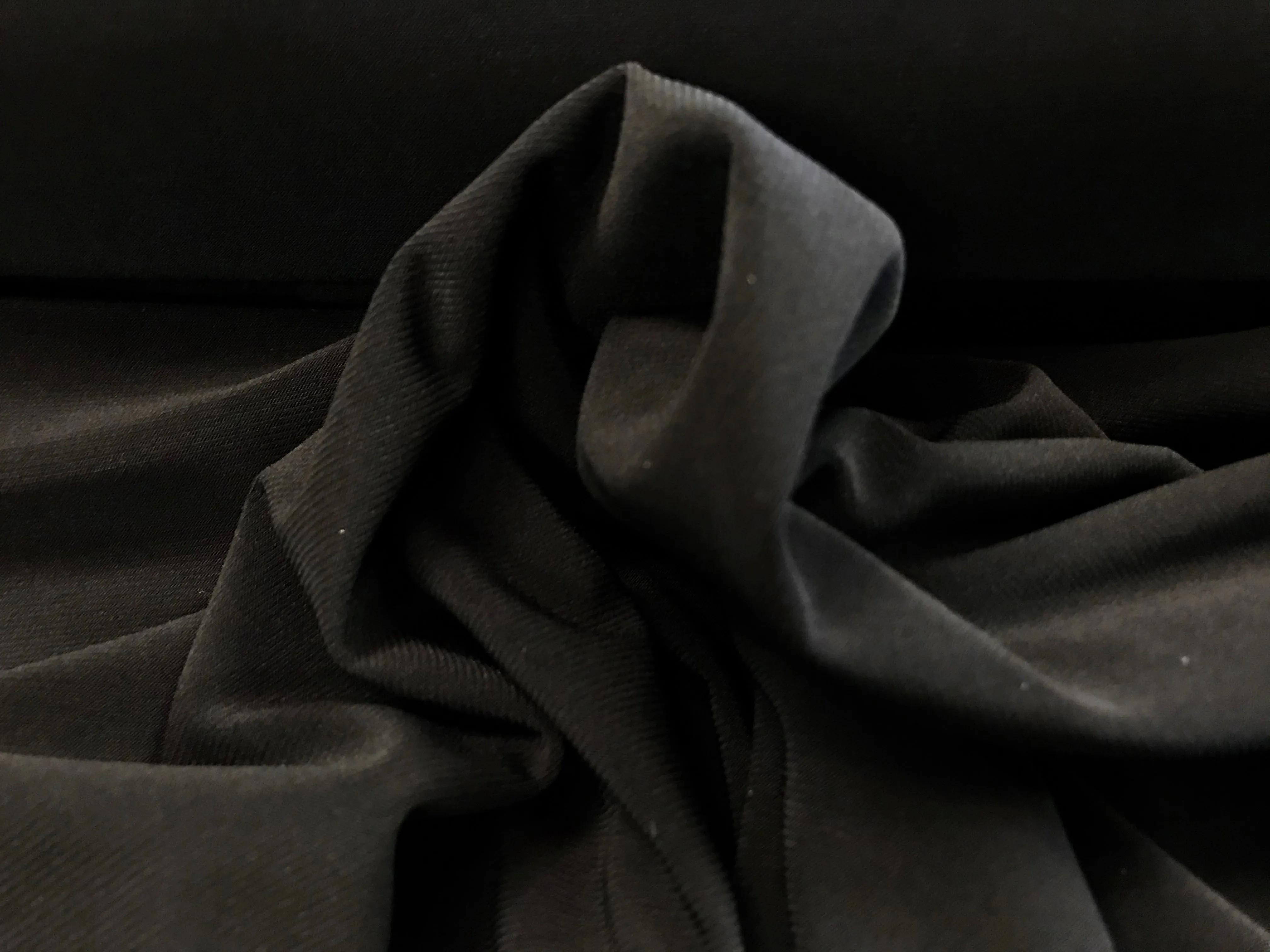Black ITY 95% Polyester 5% Spandex Knit    1/4 Meter price