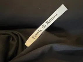 Black Ponte di Roma Knit 68% Viscose 27% Nylon 5% Spandex.  1/4 Meter Price