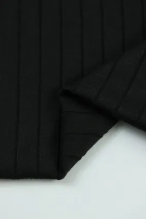 Black Seville Wide Rib Knit