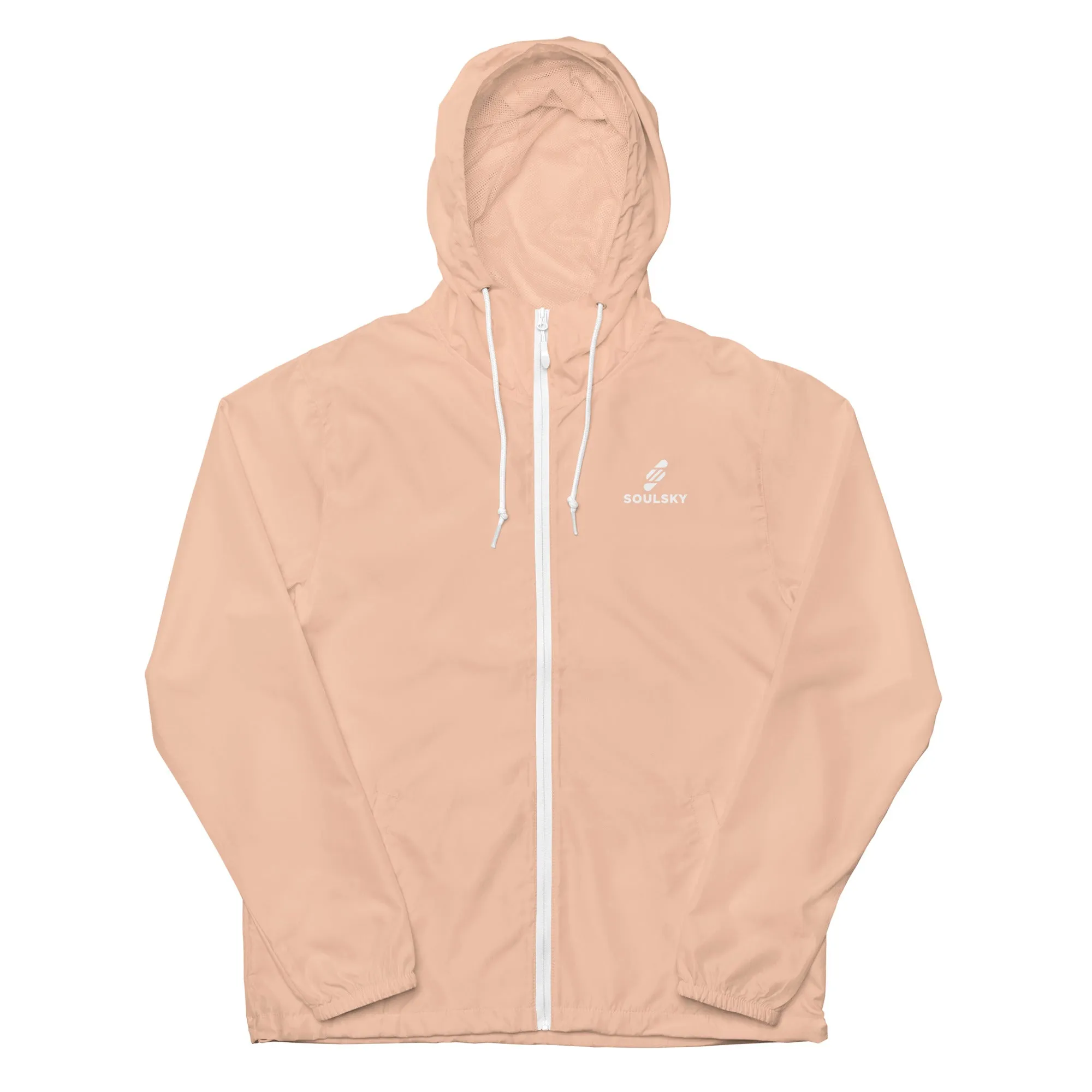 BLUSH PINK Unisex Zip Up Windbreaker