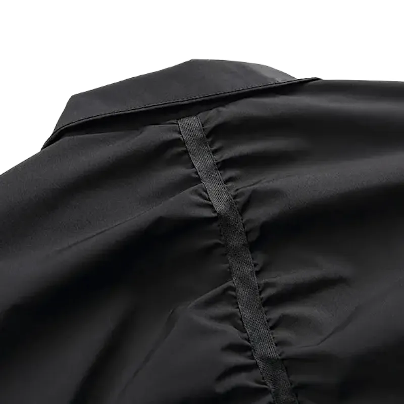 Boxy fit windbreaker with oversized zippers