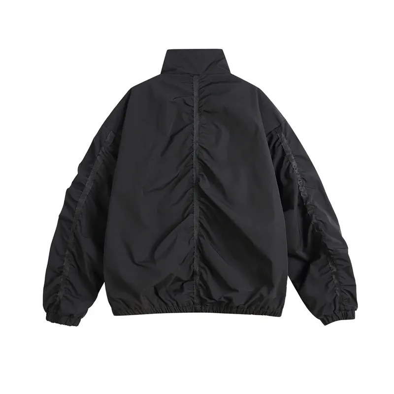 Boxy fit windbreaker with oversized zippers