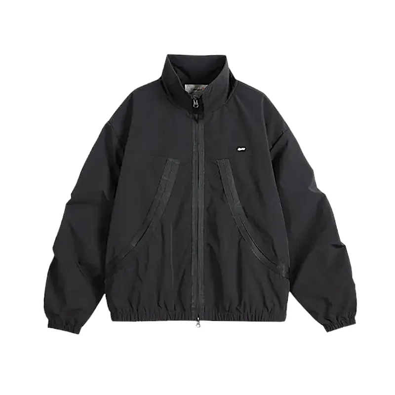 Boxy fit windbreaker with oversized zippers