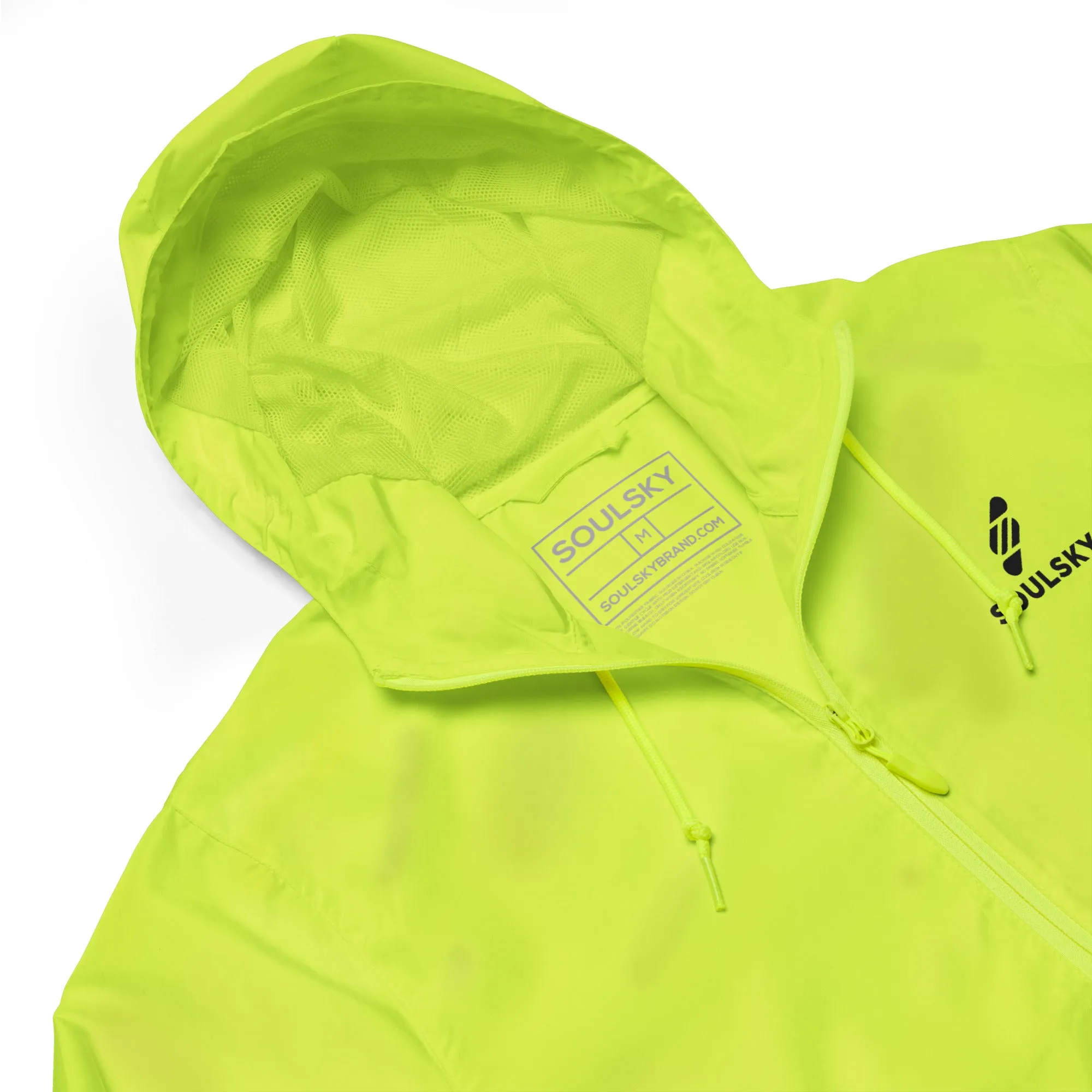 BRIGHT YELLOW Unisex Zip Up Windbreaker