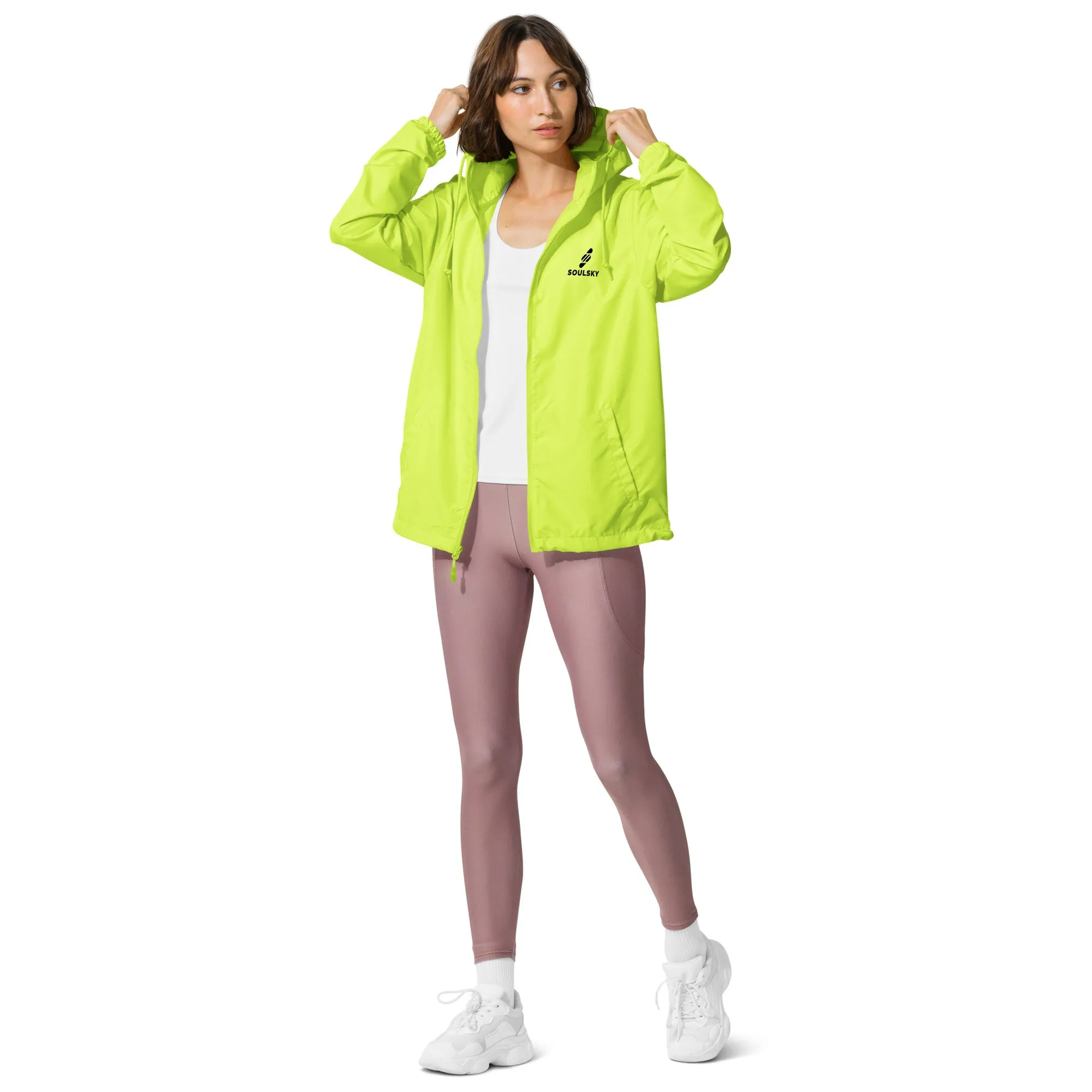 BRIGHT YELLOW Unisex Zip Up Windbreaker
