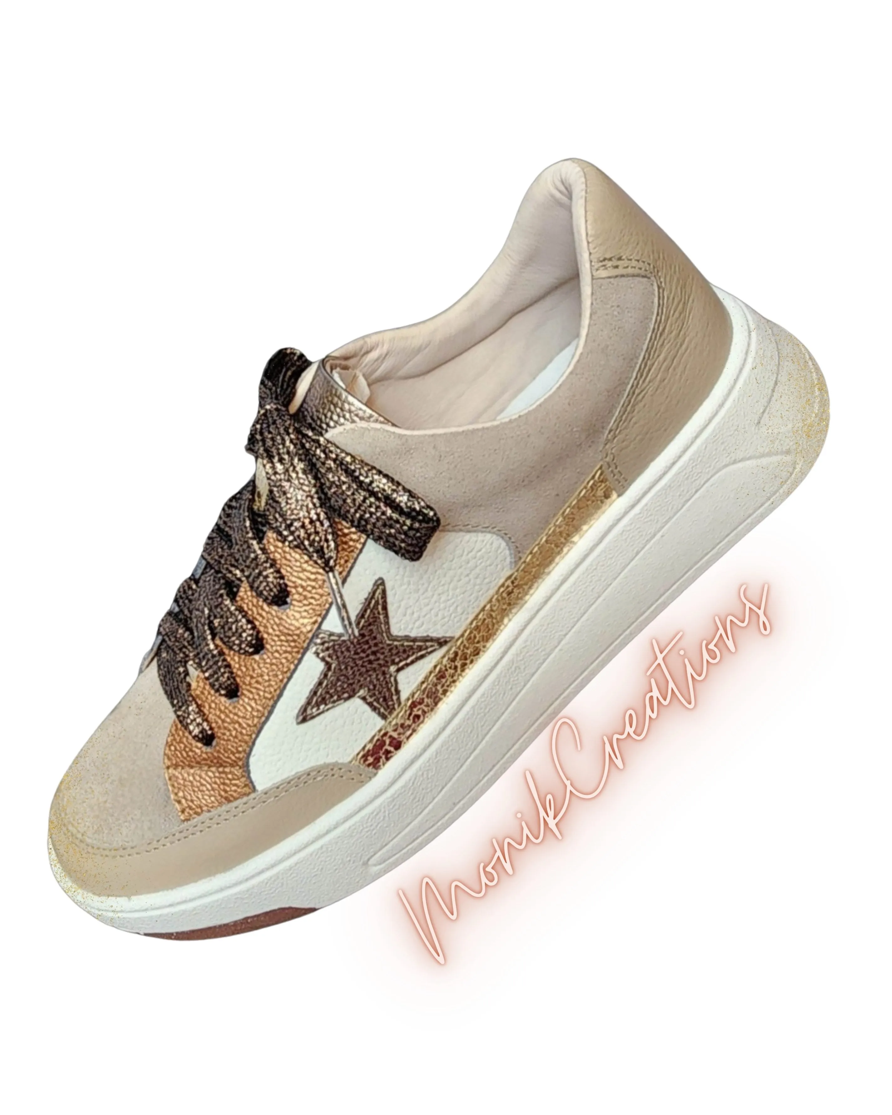 Bronze Star Leather Sneakers