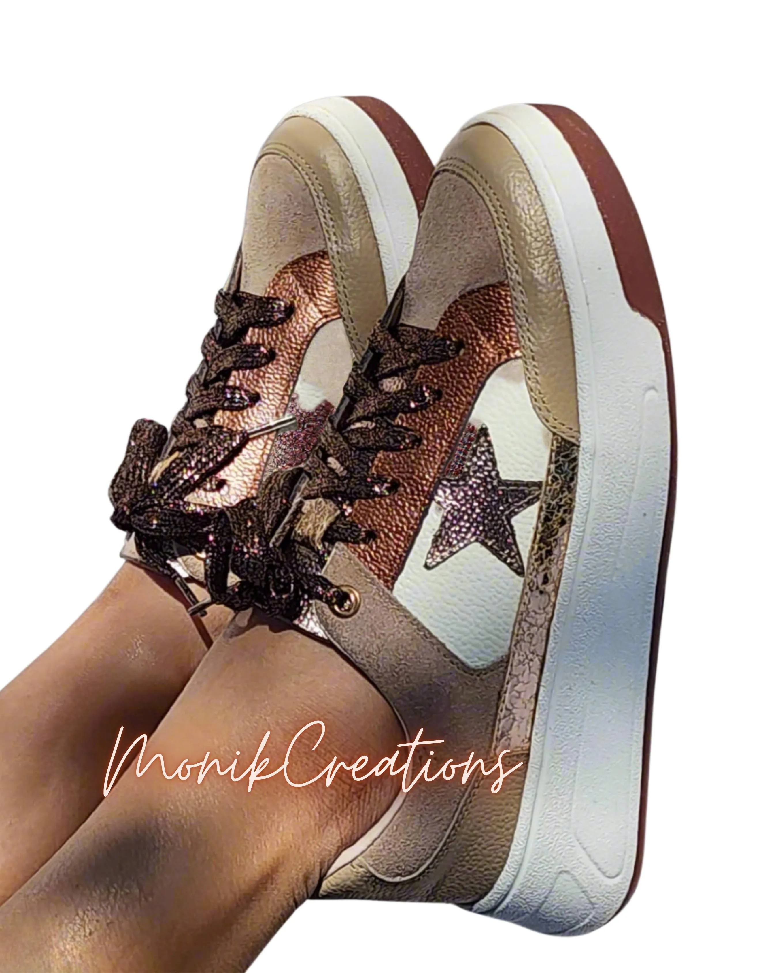 Bronze Star Leather Sneakers