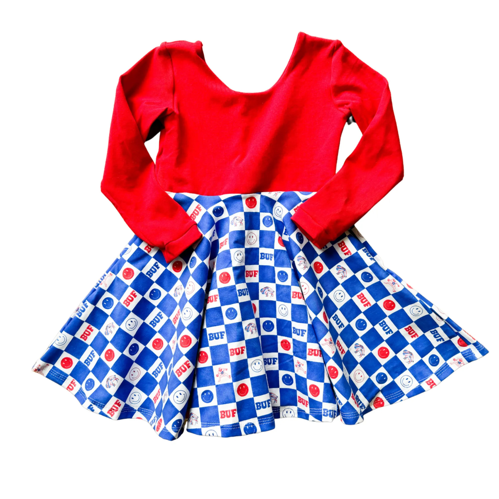 Buffalove Check Twirl Dress (Red Bodice)