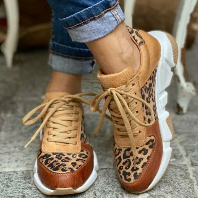 Casual Leopard Patchwork Sneakers