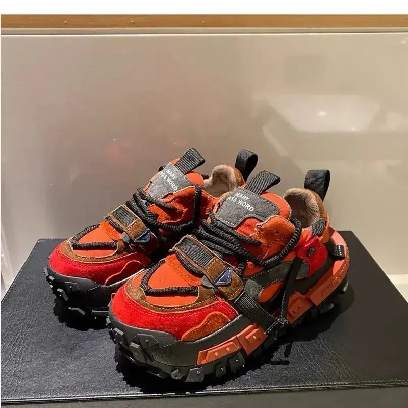 Casual Mixed Colors Microfiber Chunky Sneaker
