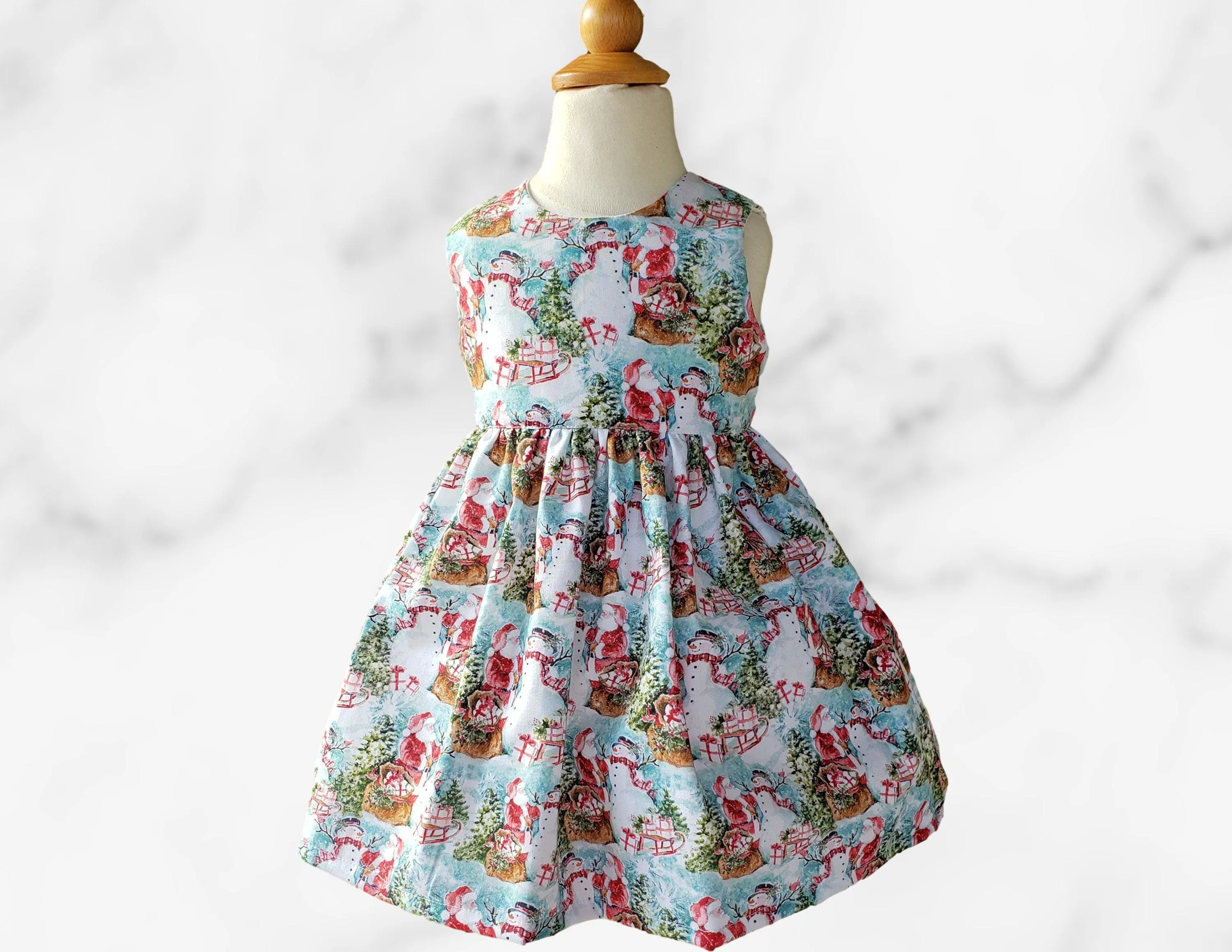 CHRISTMAS dress  | Christmas party dress | Christmas Dress | Christmas Santa Claus girl dress | Holiday dress  |Girl dress