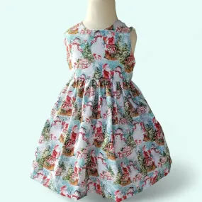 CHRISTMAS dress  | Christmas party dress | Christmas Dress | Christmas Santa Claus girl dress | Holiday dress  |Girl dress