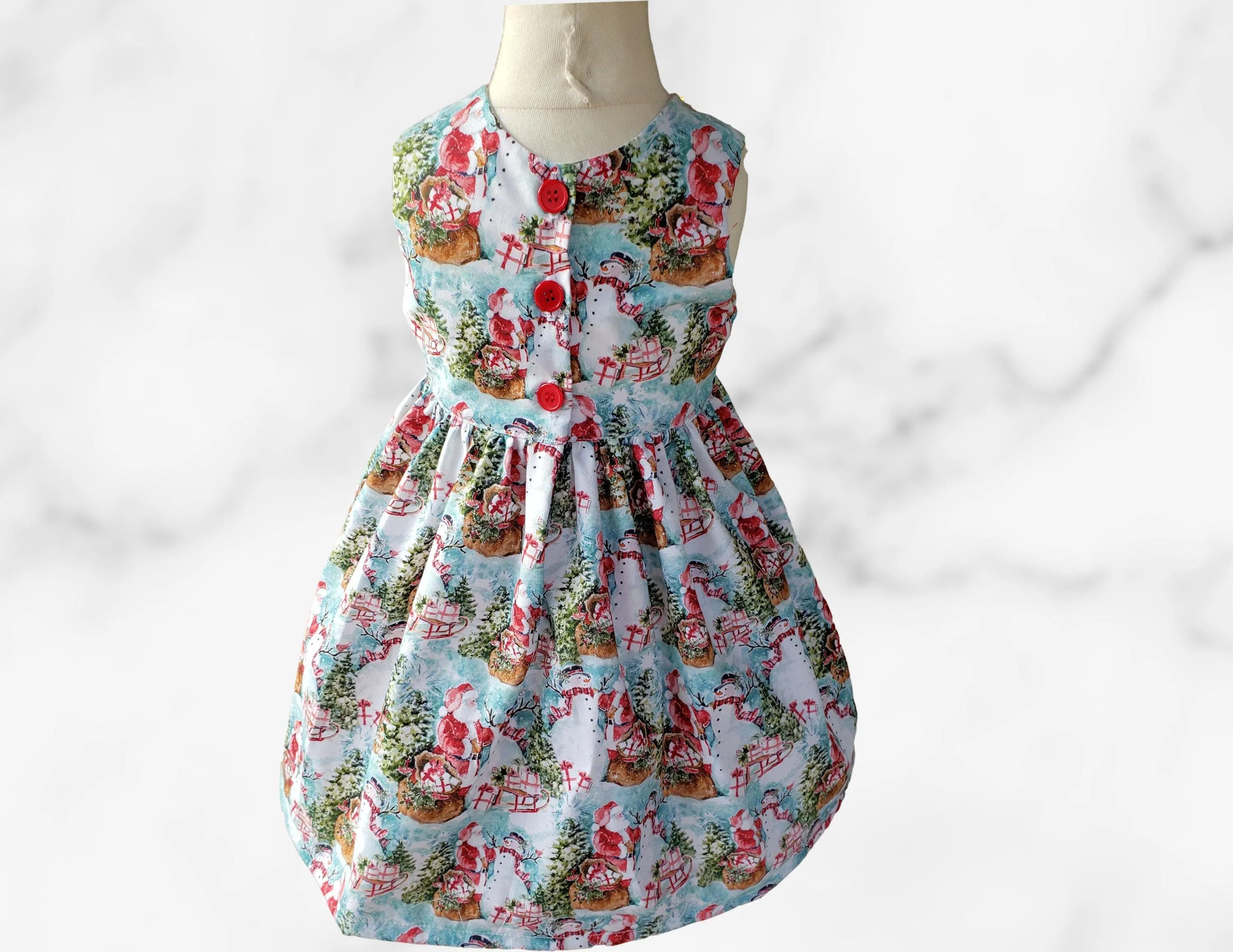 CHRISTMAS dress  | Christmas party dress | Christmas Dress | Christmas Santa Claus girl dress | Holiday dress  |Girl dress