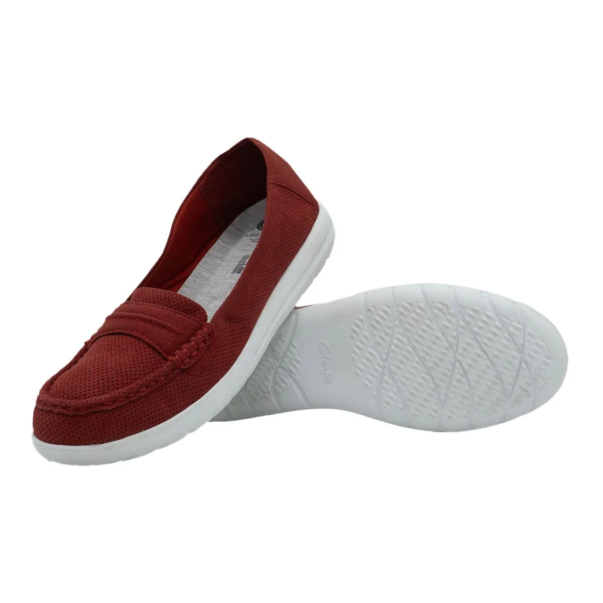 Clarks Jocolin Maye Loafers Fabric Red Colour For Women