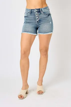 Curvy Girl Judy Blue Button Fly Shorts