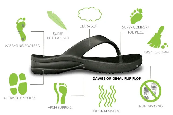 DAWGS Women's White Flip Flops