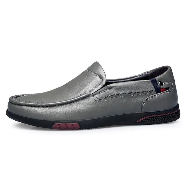 Fashion Genuine Leather Breathable Slip-on Men's Casual Shoes
