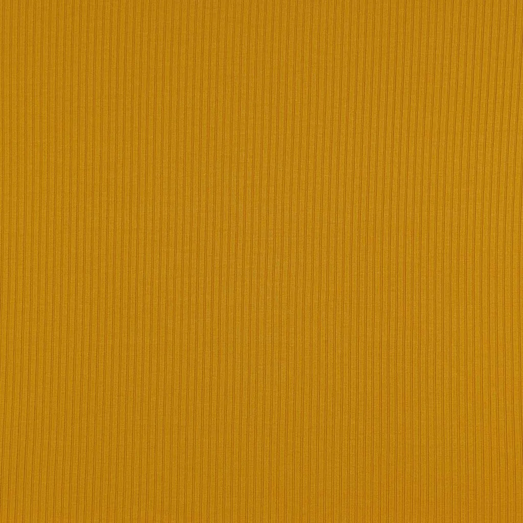 Fuji - Gold Bamboo and Elastane Rib Knit Fabric - 2m Remnant