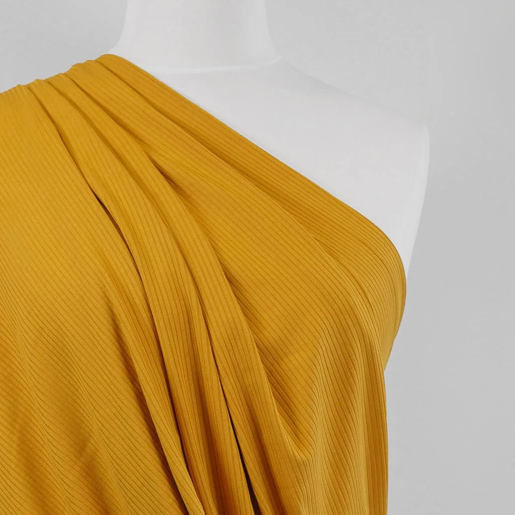 Fuji - Gold Bamboo and Elastane Rib Knit Fabric - 2m Remnant