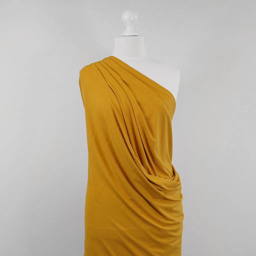 Fuji - Gold Bamboo and Elastane Rib Knit Fabric - 2m Remnant
