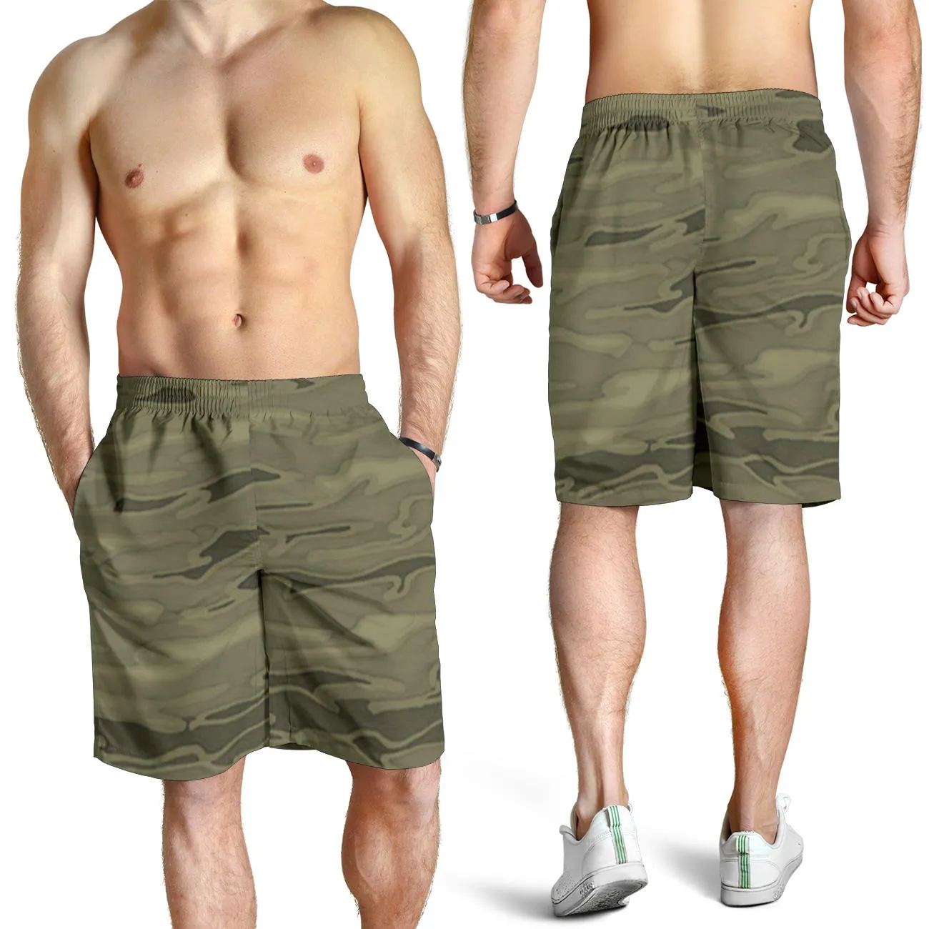 Green Army Camouflage Mens Shorts