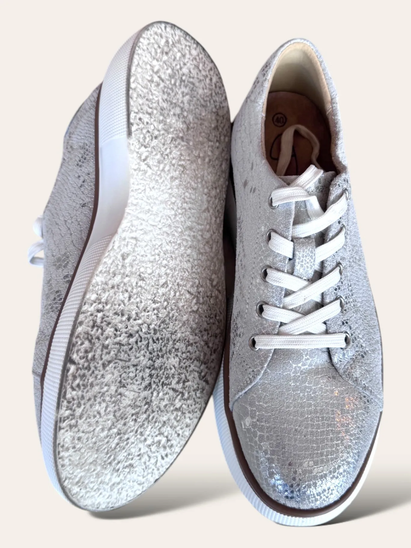 Julz Bailey silver snake sneaker 7