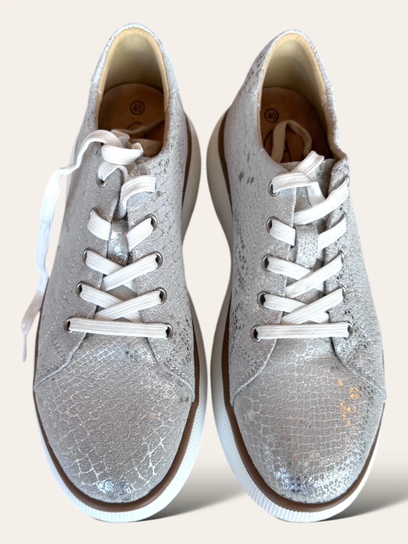 Julz Bailey silver snake sneaker 7