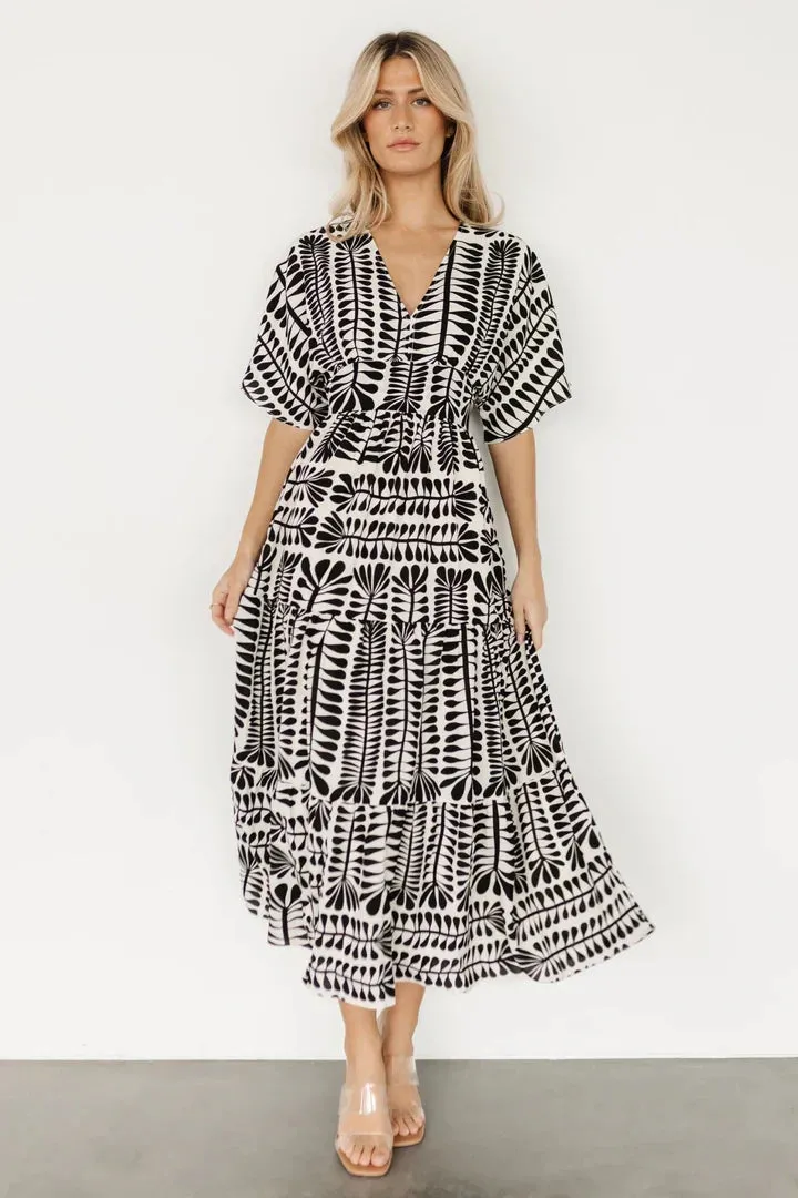 Kimono Stripe Short Sleeve Dress