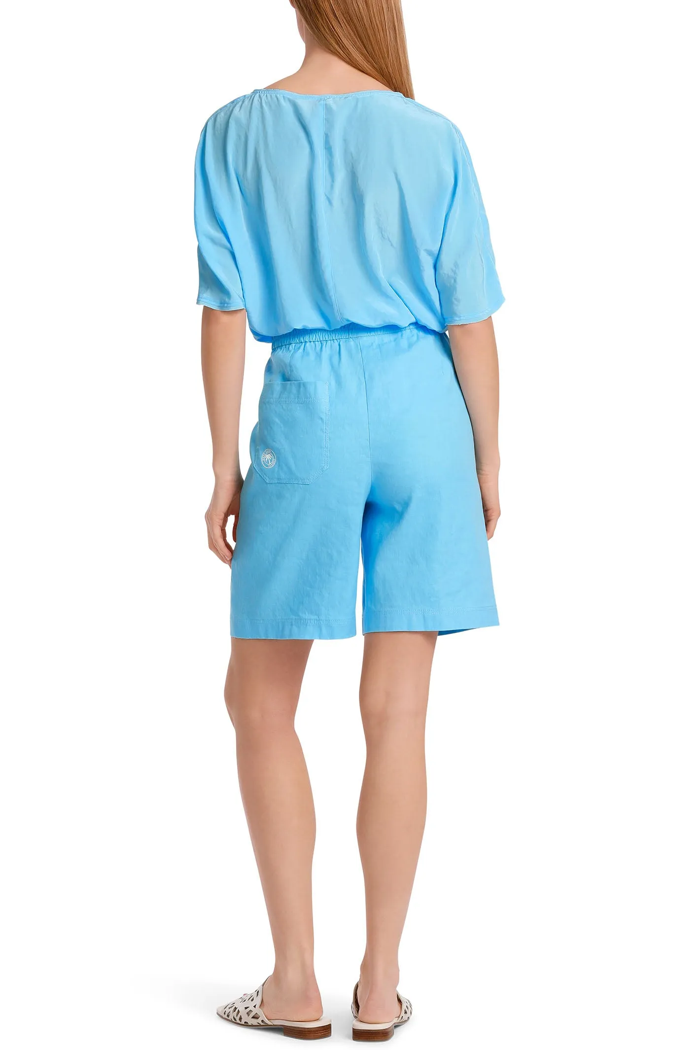 Marc Cain Sports WS 83.02 W03 339 Turquoise Blue Drawstring Shorts