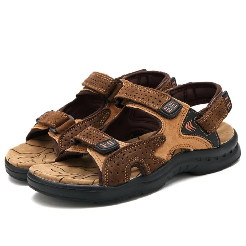 Men's Summer Casual Genuine Leather Sandals | Plus Size