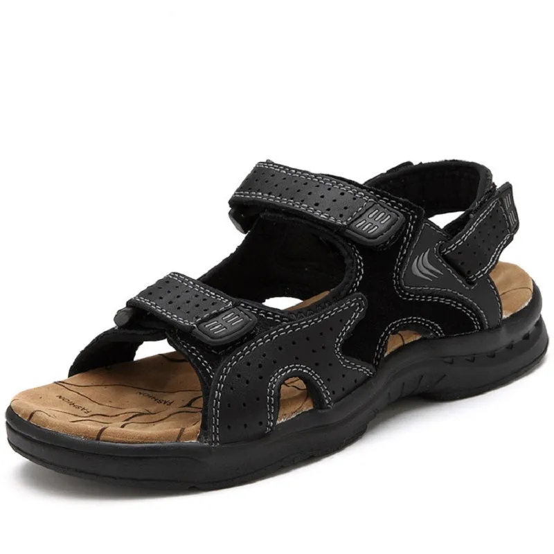 Men's Summer Casual Genuine Leather Sandals | Plus Size