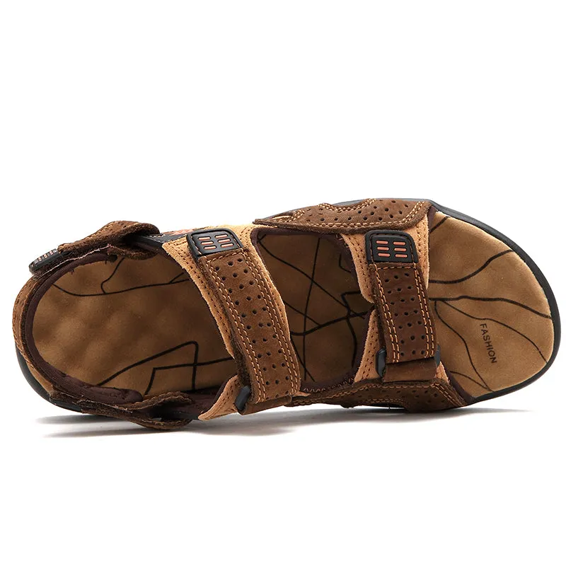 Men's Summer Casual Genuine Leather Sandals | Plus Size