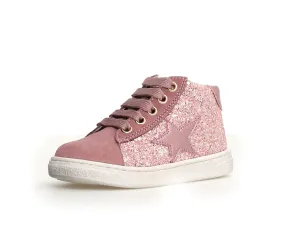 Naturino Pinn | High Zip Glitter/Suede Pink Sneakers