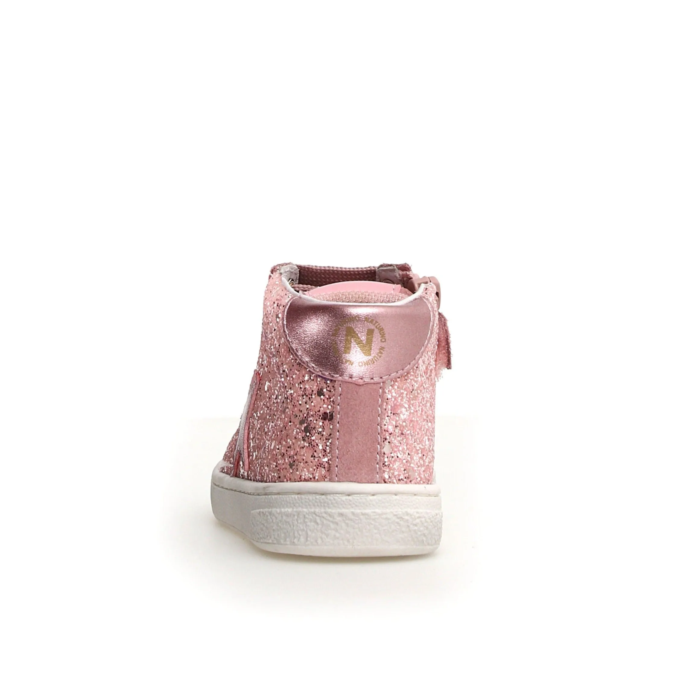 Naturino Pinn | High Zip Glitter/Suede Pink Sneakers