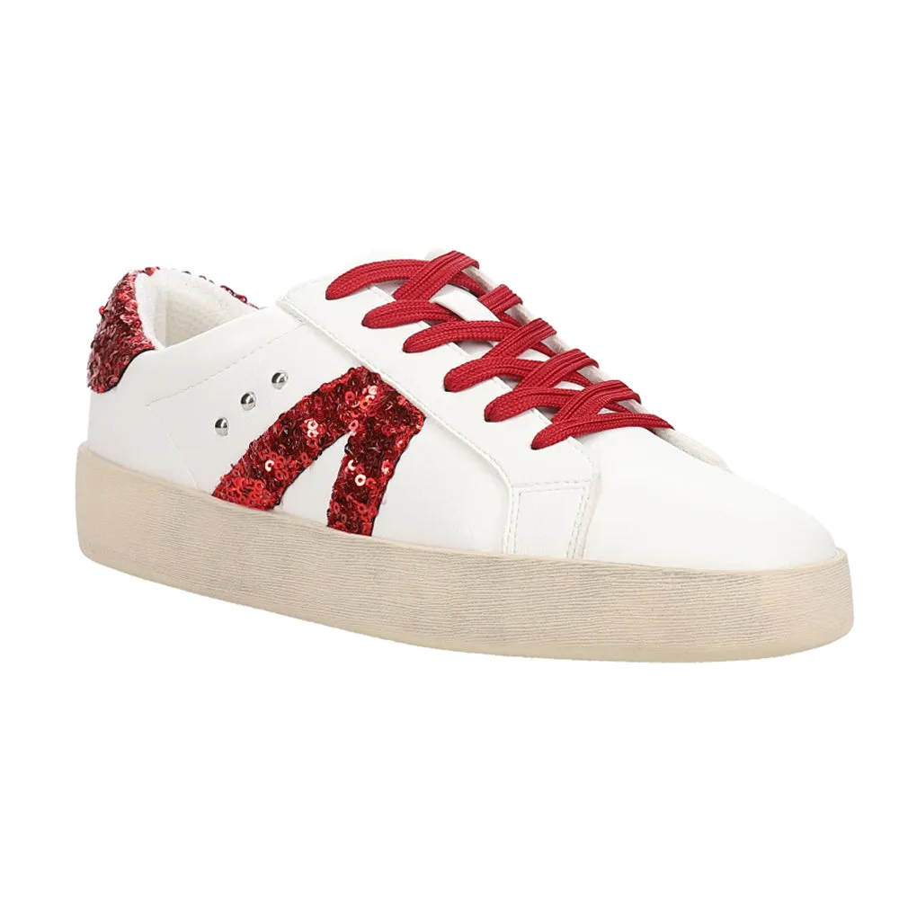 No Chaser Sequin Lace Up Sneakers