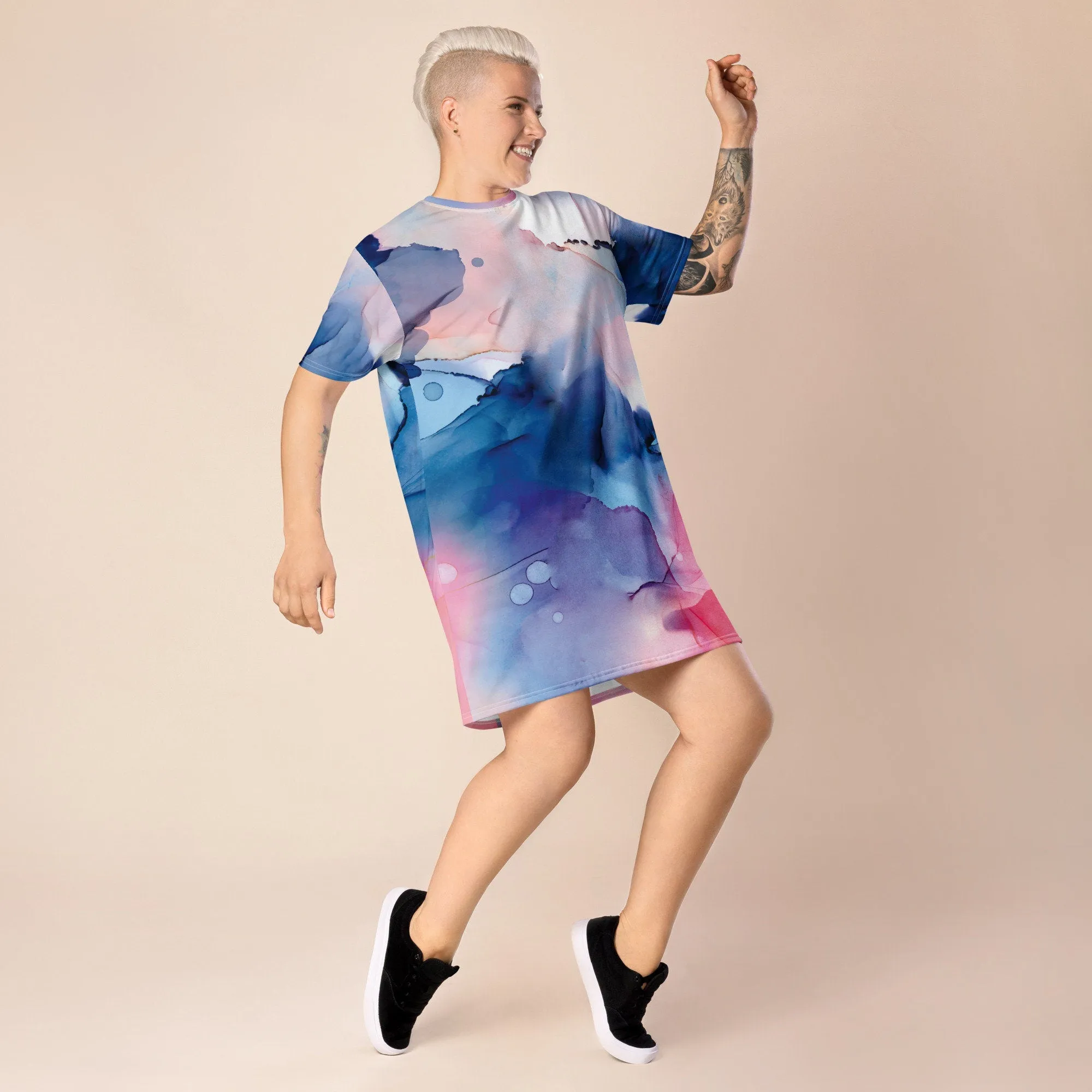 Pastel Marbling Women's T-shirt Dress or Nightgown