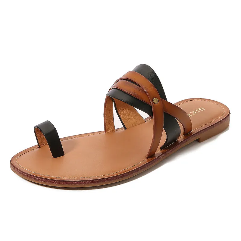SIKETU | Strappy Flat Slide Flip Flops