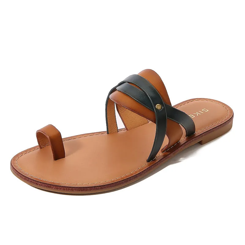 SIKETU | Strappy Flat Slide Flip Flops