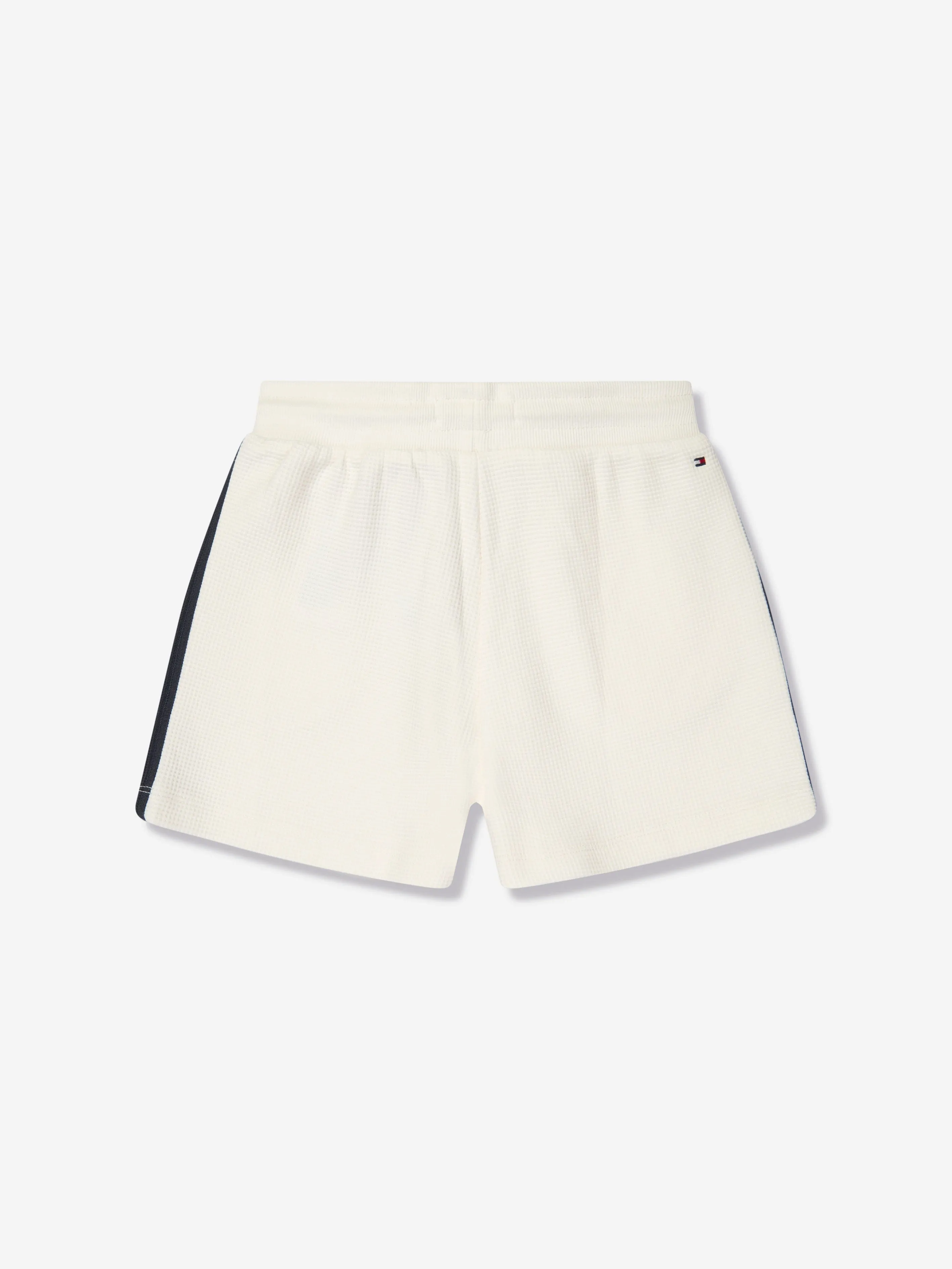 Tommy Hilfiger Girls Global Stripe Waffle Shorts in White