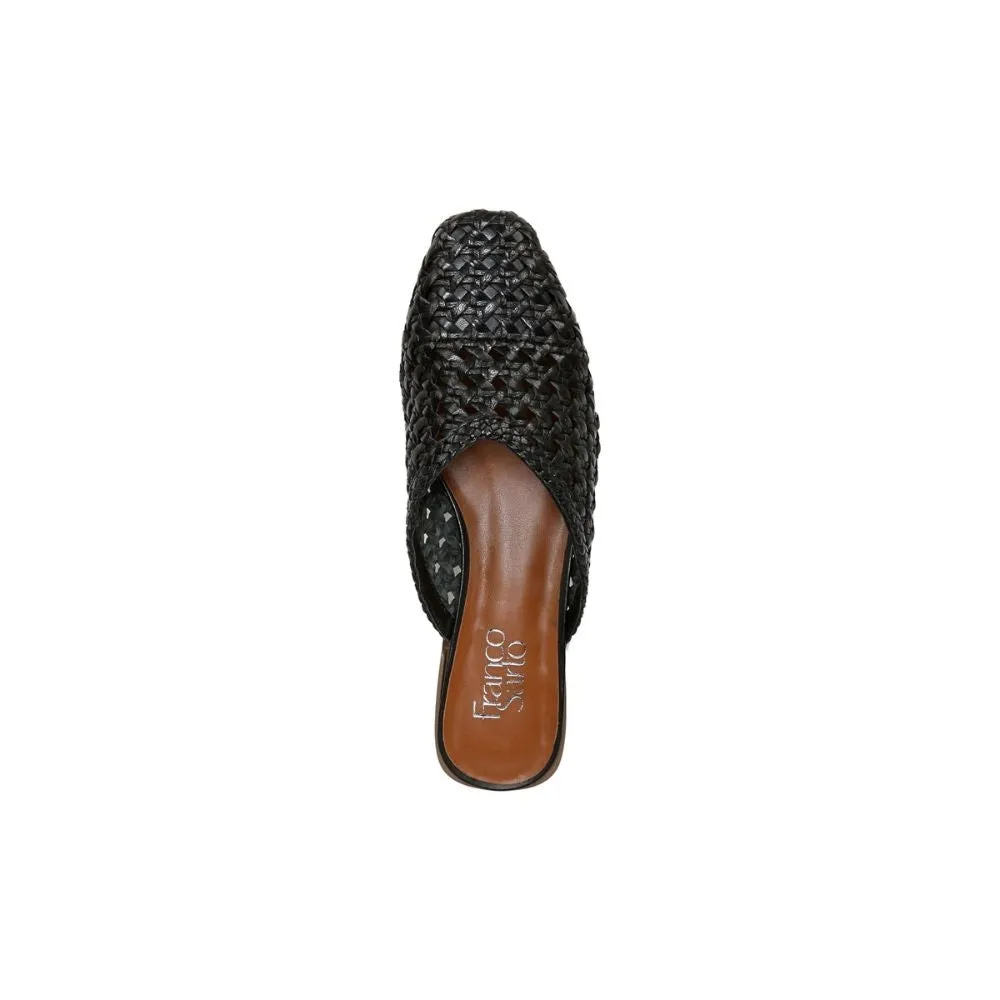 Van 3 Black Woven Leather Franco Sarto Mule