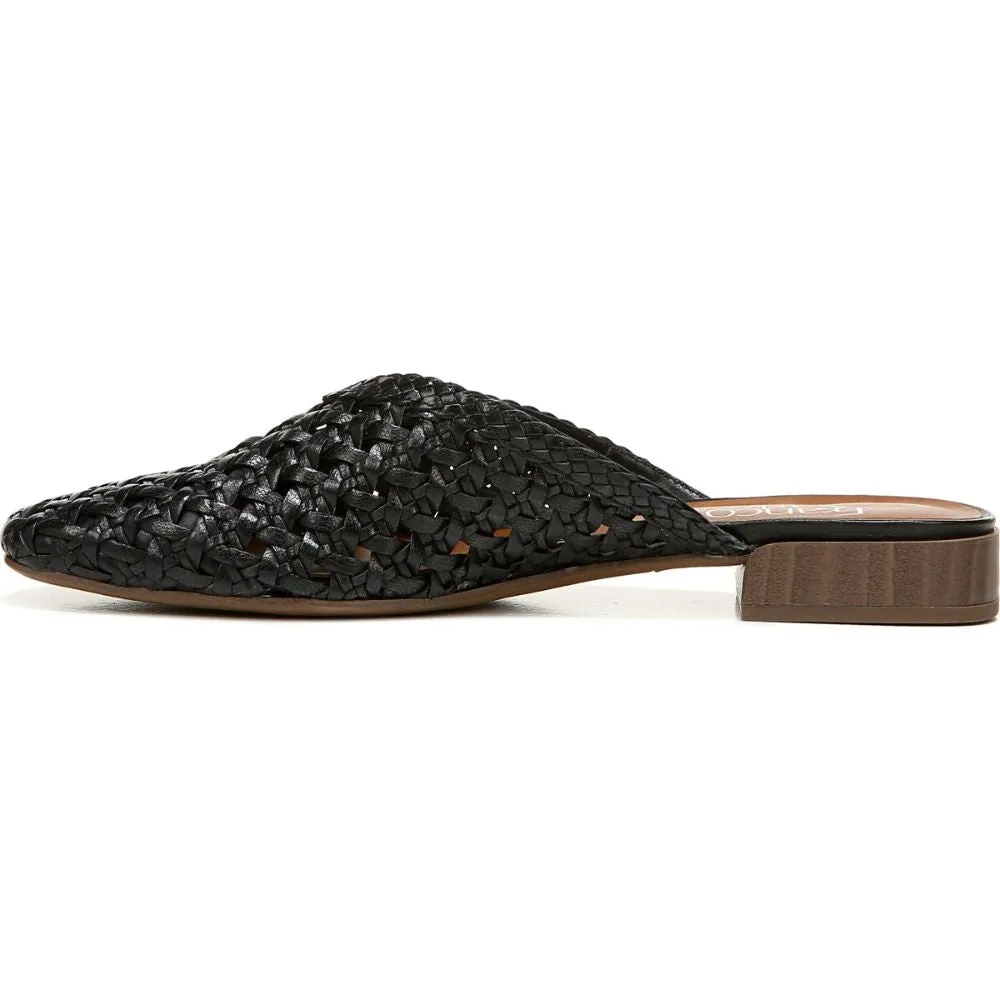 Van 3 Black Woven Leather Franco Sarto Mule