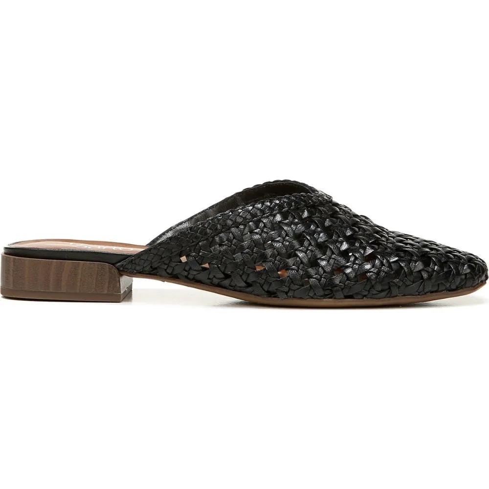 Van 3 Black Woven Leather Franco Sarto Mule