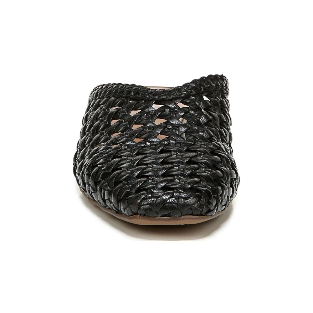 Van 3 Black Woven Leather Franco Sarto Mule