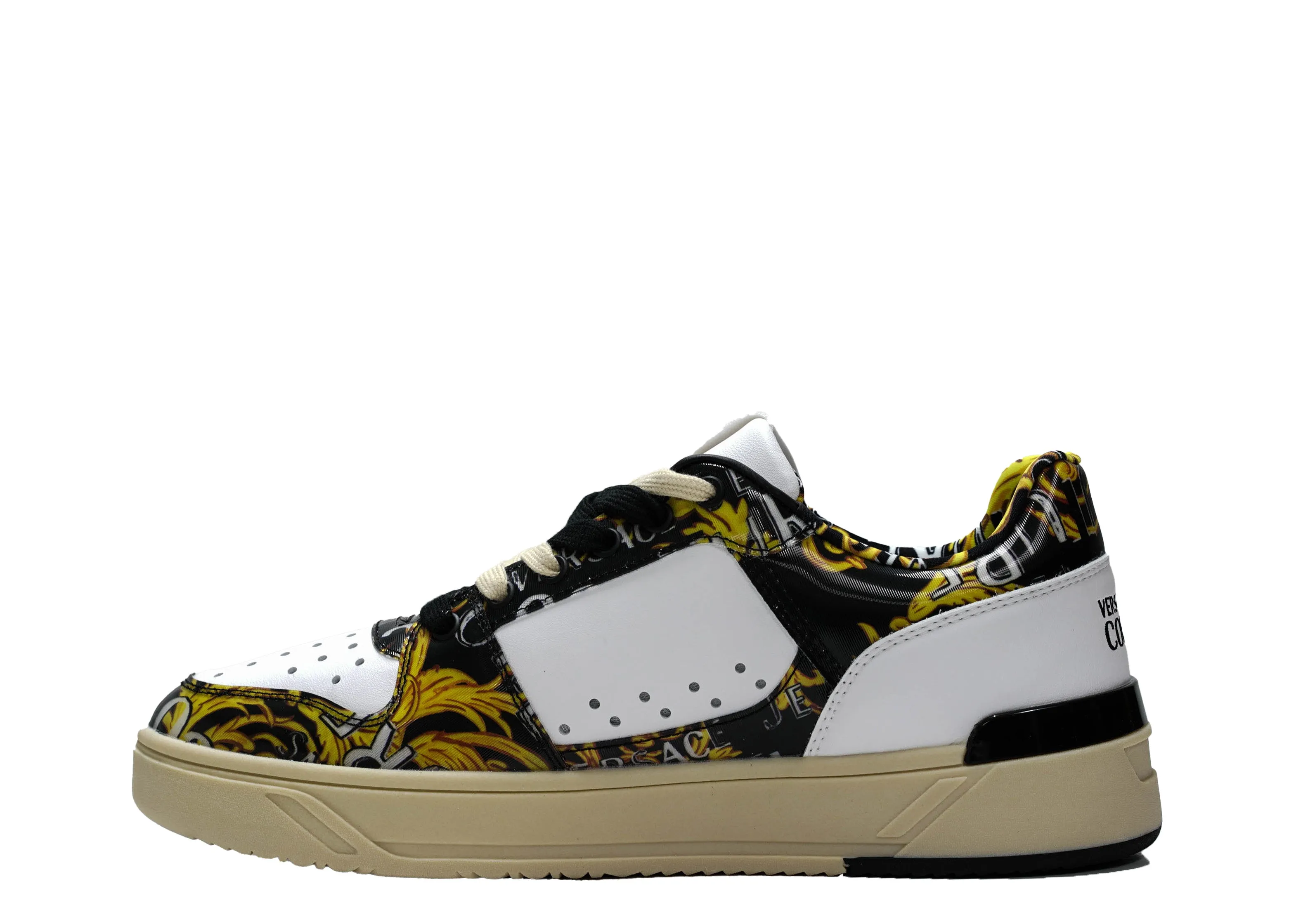 Versace Jeans Men's Gold Printed Sneaker 74YA3SJ4 30% OFF