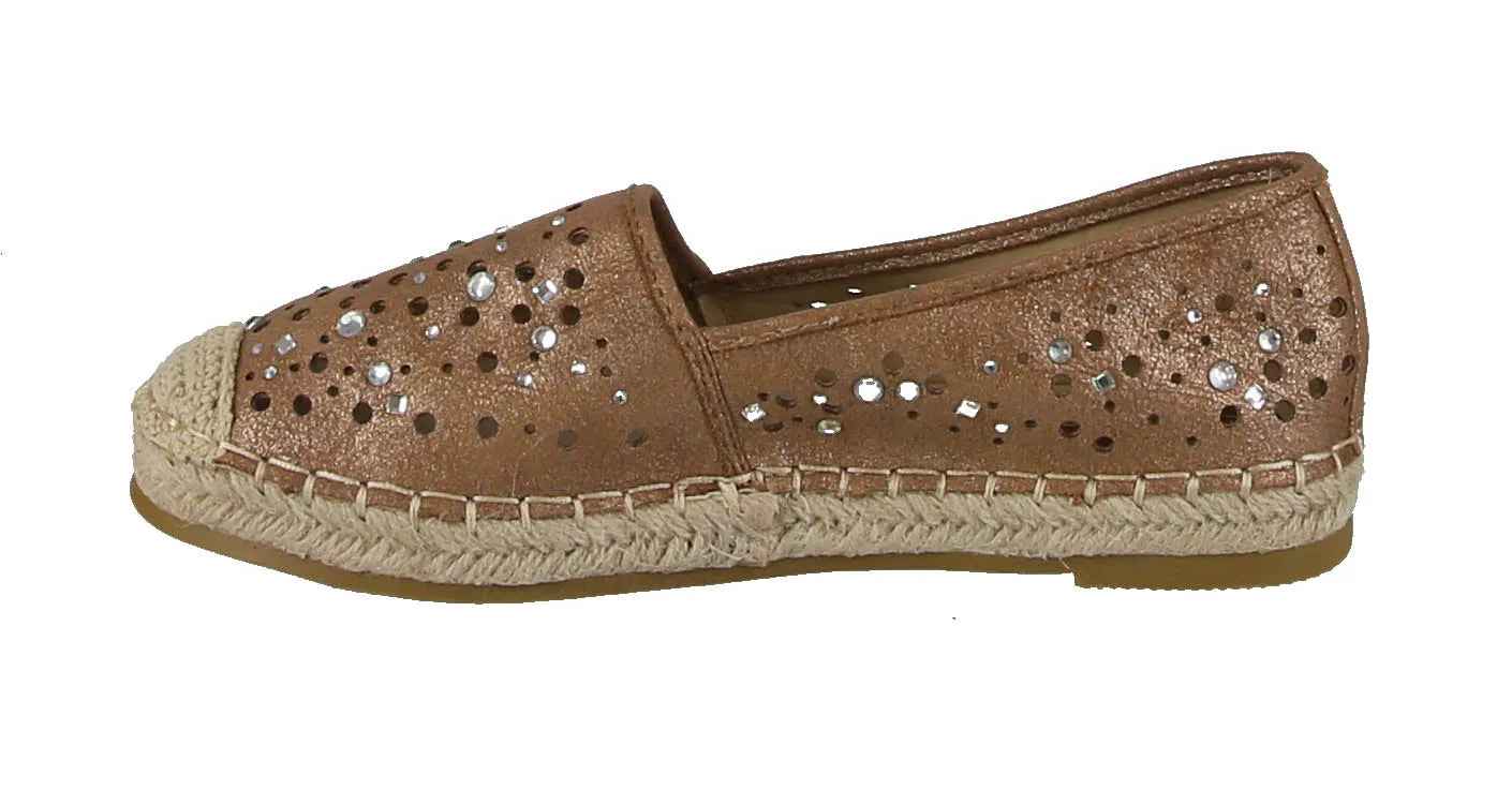 WOMAN'S SHOES TAN GLITTER/PU SLIP ON TENNIS SNEAKER EXPO-10